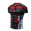 Camisetas masculinas 2022 Summer Men Men Compressão Anime de manga curta T-shirt Tops Tops T-shirts Esportes Running calças justas