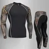 Fitness MMA Shirt Men Rash Guard Men T -shirt Macht Compressie Bodybuilding Skull Print Men 3D T -shirt Top T200413