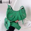 Torby wieczorowe Woman Bag Nit Half Moon hobo z mini torebkę swobodną damę ramię punk w stylu Tonbag 220623