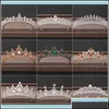 Opaski opaski na głowę biżuterię biżuterię biżuterię ślubna kobieta Kobieta baroque dhinestones Crystal Tiaras Bride Party Korony Weddne Włosy A oth3