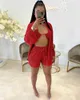 Women's Tracksuits Young Ladies Spring And Autumn Recommend Long Sleeve Round Neck Fashion Sexy Temperament Tight Beach Holiday Shorts Suit.