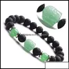 P￤rlstr￤ngar Buddha huvudarmband gr￶n dongling sten snidande hand str￤ng tigereye jinsha vulkaniska rockarmband en otgeh