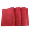 Tafelmatten Classic Red Flower Placemat Warmte isolatie Bestand Keuken Diner PVC Non Slip Washable Dining 6pcs