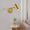 Wall Lamps Simple PostModern Personality DoubleSection Rocker Lamp Bedroom Bedside Study LED Adjustable Corridor Lights