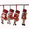 Bas de Noël Sac cadeau Laine Arbre de Noël Ornement Chaussettes Poupées Santa Candy Cadeaux Sacs Accueil Décorations de fête RRA371