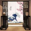 Curtain Japanese Door Printed Partition Kitchen Doorway Decorative Drapes Cafe Restaurant Decor Washable Entrance Half-Curtain