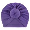 Nouveau-né enfant en bas âge enfants bébé garçons filles Turban coton bonnet chapeau hiver chaud doux casquette solide noeud Wrap enfants accessoires