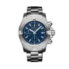 Reloj de lujo para hombre Movimiento de cuarzo Cronógrafo Relojes de diseño de alta calidad Pulsera de acero inoxidable Cristal de zafiro Relojes de pulsera deportivos de cuero azul negro