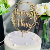 Altre forniture per feste di eventi Nomi personalizzati Wedding Cake Topper Geometrico Personalizzato Unico Prima decorazione Addio al nubilato 221031