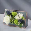 Gift Wrap Flower Boxes Clear Window Transparant Portable Packing Foldable Arrangement Vase Wedding Decor Bags