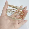 Bracelet en or zircon mélangé Micro Micro Set Rhinestones Bangle Gold Silver