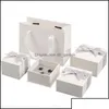 Jewelry Boxes Packaging Display High Quality White Paper Box Of Necklace Ring With Ribbon Bag Earring Gift Jewellery O Ott86