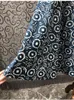 Casual Dresses Cotton Dress 2022 Autumn Winter Style Women randiga tryckblomm￶nster B￤lte Deco L￥ng￤rmad Mid-Calf Chic