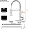 Kitchen Faucets With Pull Down Sprayer Spring Commercial Sink Faucet Solid Brass 10 Inch Mounting Table