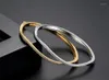 Bangle Donia Jewelry Fashion Wave Pattern Bracelet Copper Micro-inlaid Zircon Simple Single Row Ladies Gift