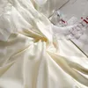 Bedding Sets Chic Elegant Ruffle Lace White Duvet Cover Luxury 1200TC Egyptian Cotton 4Pcs Soft Comforter Bed Sheet Pillowcases