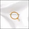 Anneaux de cluster Luxukisskids mode coréenne pendentif coquillage anneau mince pour femmes/filles bijoux de fête de mariage Streetwear Dhv9N