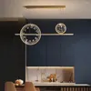 Kroonluchters Long Led kroonluchter eetlamp Veranderlijk glansophanging Moderne woonkamer decoratie AC110V 220V