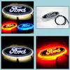 Автомобильные наклейки Led 4D Car Logo Light 14 5Cmx5 6Cm Значок наклейки синий / красный / белый для Ford Focus Mondeo Drop Delivery 2022 Mobiles Motor Dhtzc