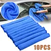 Car Washer 10pcs 30x30cm Blue Microfiber Cleaning Towel Motorcycle Window Glass Household Small