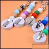 Key Rings Sile Bead Retractable Badge Reel Bpa Colorf Teething Chains Id Holder Belt Clip Jewelry Gift Drop Ot3Sh