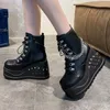 Chaussures habill￩es 2022 Brand Punk Boots Fashion Fashion Gothic Style Girls Cosplay Plateforme High Heels Tandes Bottises femme