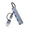 USB-Typ-C-3.1-Kabelstecker an 4-Port-USB-3.0-Hub-OTG-Anschluss für PC, Laptop, Telefon, mobile Festplatte, U-Maus, Tastatur, Drucker