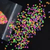 Nagel glitter 10g/v￤ska fluorescens fj￤rilskonstflingor 3d neon f￤rgglada stj￤rnor paljett glitter akrylgel naglar dekoration