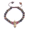 Strand Tiger Eyes Stone With Om Mani Padme Hum Beads Bracelet For Men&women Tibetan Buddhist Ghanta Jewelry Lucky Mala