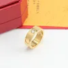 18K Gold love Ring Titanium Steel Wedding Band merk ringen voor vrouwen mannen Luxe Silver Rose Groothandel schroef ring sieraden Gratis verzending