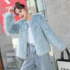 Pur 2022 Women Women Women Autumn and Winter Young Fashion Lmittation Raccoon Plush Femme Pink W222