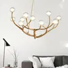 Branche d'arbre moderne verre bulle lampes suspendues LED lustre éclairage rétro plafond lustres Vintage maison Suspension lumière