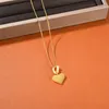 Ins French New Red Love Drop Glaze Pendant Necklace Small Design Simple Temperament Fashion All-Match Jewelry Female Accessories