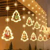 크리스마스 장식 조명 LED 커튼 스트링 라이트 라이트 라이트 8 기능 리모컨 스타 추가 눈송이 플레이크 생일 웨딩 홈 정원 쇼핑몰 파티 장식