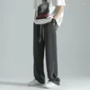 Herenbroek zomer geplooide mannen mode oversized casual ijs zijden heren Japanse streetwear los rechte broek