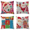 Kussen Merry Christmas Cover Cartoon Santa Claus Print Case Xmas Gifts Home Decor Office Sofa Throw 45x45cm