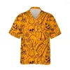 Men's Casual Shirts Jumeast 2022 3d Magic Halloween Skull Printed Hawaiian Shirt Mens Fashion Sweets Short Sleeve For Men Blouses Streetwear