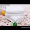 Towel Textiles Home Garden Drop Delivery 2021 White Small Square 20X20Cm Custom Gift Giveaway Absorbent Hand El Cotton Napkin D Otxno