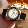 Reloj de pulsera de lujo Reloj Cronógrafo Multifunción Daytonass Diseñador Hombres Cinta adhesiva Muñeca con seis agujas Trabajo Moda Hombre Tres ojos Ginebra BTDW