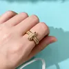 Nuovo Arrivo Fashion Double T Ringelry per le anelli amanti dell'uomo da donna 18k-color oro e bijoux di gioielli rose
