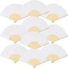 Ventilateur pliant blanc portable chinois en bambou papier fans de fans de mariage pour la décoration de fête d'anniversaire invité pour enfants peinture