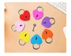 50pcs a forma di cuore serratura concentrica in metallo Mulitcolor chiave lucchetto palestra Toolkit pacchetto serrature materiali da costruzione casa Gardon