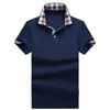 Großhandel 2214 Sommer Neue Polos Shirts Europäische und Amerikanische Herren Kurzarm Casual Colorblock Baumwolle Große Größe Gestickte Mode T-Shirts S-2XL