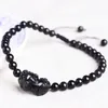 Fußkettchen Naturstein Pixiu Stiefeletten für Frauen Schmuck 6-8mm Runde verstellbare Perlen Männer Armband Obsidian Sicherheit