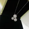 Vintage Designer Pendants Necklaces Lotus S Sterling Sier Full Crystal Three Flowers Charm Short Chain Choker for Women Jewelry with Box