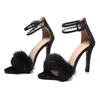Zapatos de Mujer Sandals kvinnors skor Summer Women Woman High Heel Fashion Snakskin M￶nster Fj￤der ￖppen t￥ stor storlek