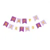 Party Decoration 1 Set Happy Birthday Banners Flags Paper Bunting Garland Wedding Boy Girl Girl Kid Baby Shower Supplies Decor