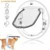 Porte-chat pour animaux de compagnie, avec serrure, pour chiot, chien, fenêtre à écran rond Transparent, verre coulissant