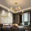 Lampes suspendues S Nordic Light Luxe Cuivre Lustre En Cristal Creative Personnalité Salon Lampe Villa Chambre Moderne