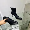 Buty seksowne kobiety kostki kwadratowe palce metalowe Chian cienkie obcasy krótkie botki stada/ poślizg na rozciągniętych botach moda